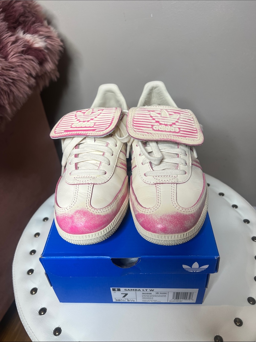 adidas Women’s Samba LT Sneakers in White and Pink